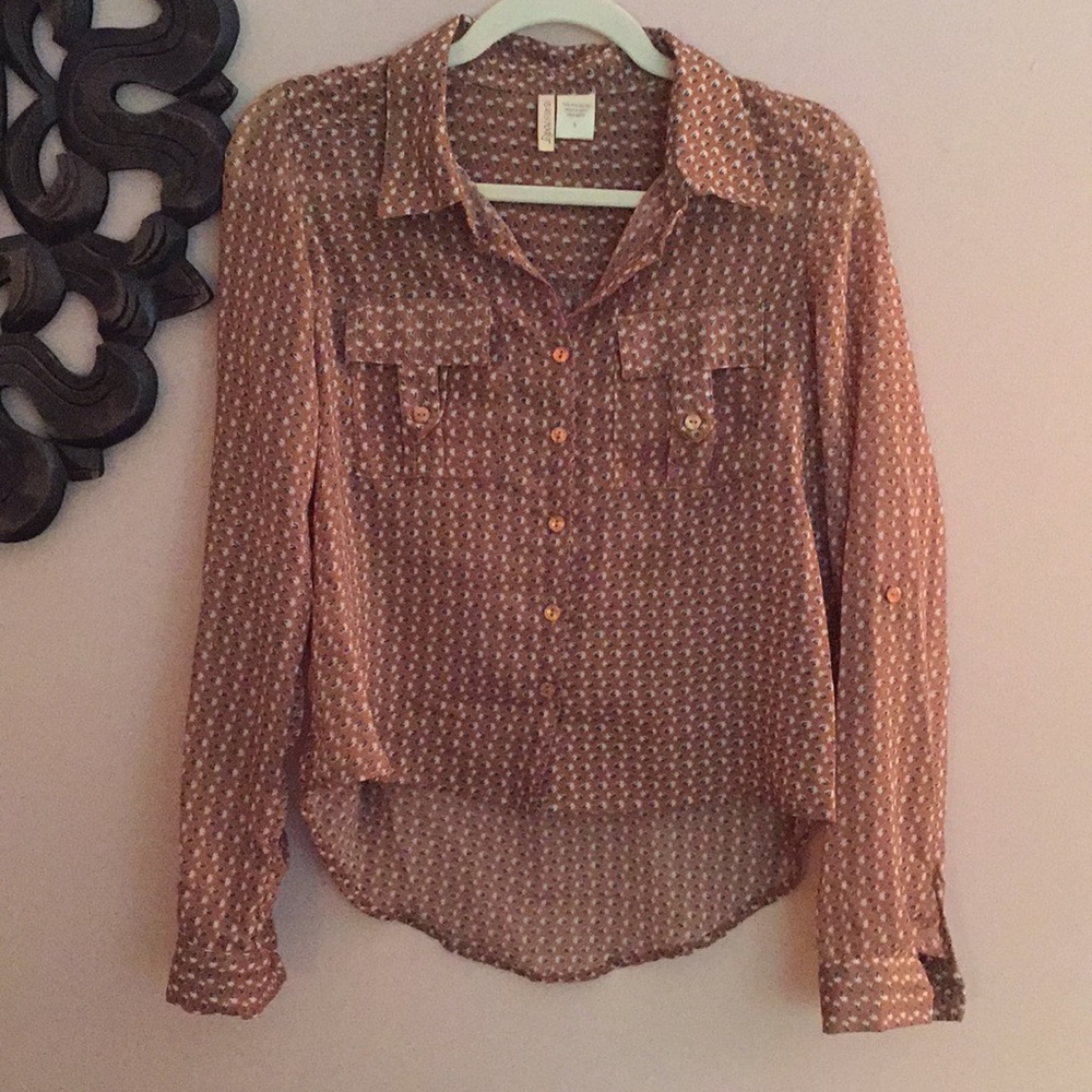 Patterned Button Down Top